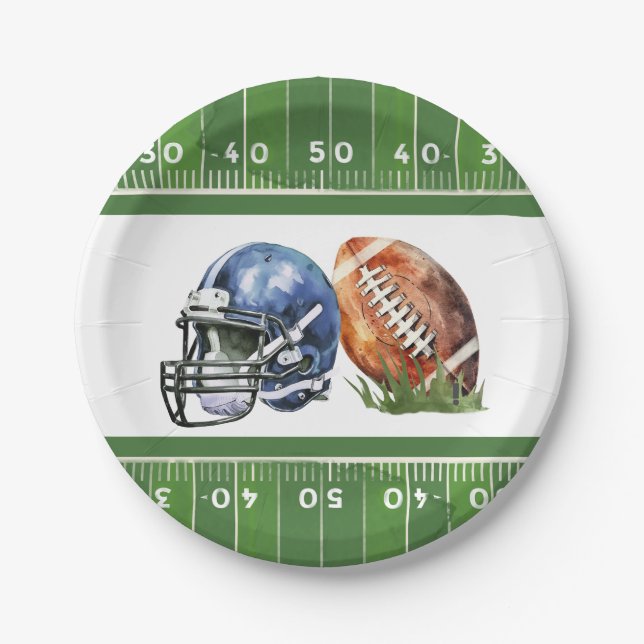 Paper Plate Football Theme, Football Birthday   (Front)