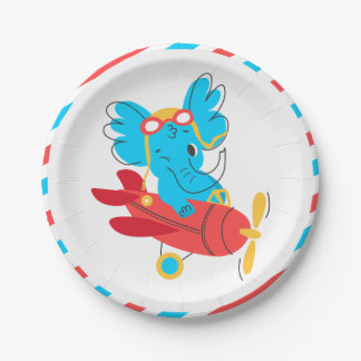 Paper Plate for a birthday party with an elephant 