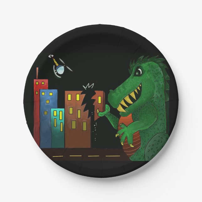 Paper Plate. Godzilla Paper Plate (Front)