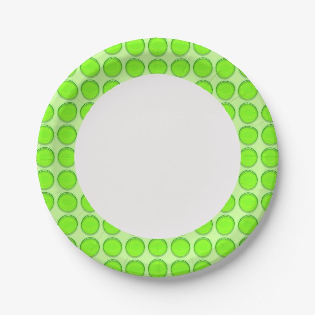 Paper Plate - Green Dots on Rim (Front)