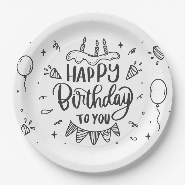 Paper plate " Happy birthday" (Front)