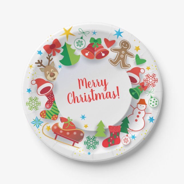 Paper Plate - Merry Christmas Happy New Year! XMAS (Front)