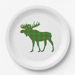 Paper plate   Newfoundland Tartan plaid moose