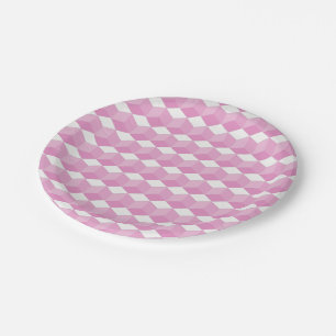 Paper Plate - Pink Blocks in Three Dimensions