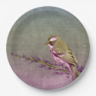 Paper plate   purple pretty song bird