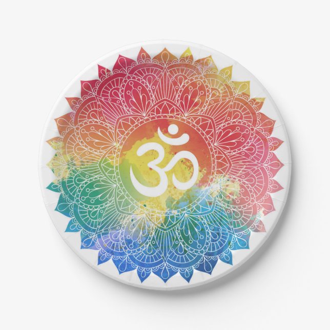 PAPER PLATE : RAINBOW MANDALA (Front)