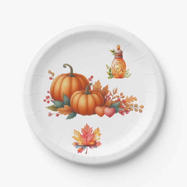  Paper Plate Rustic Autumn Baby Shower Plates (Front)