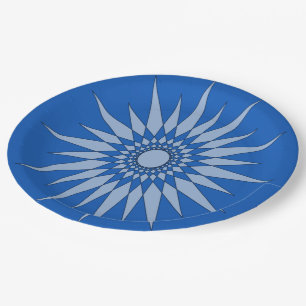 Paper Plate - Star Pattern in Blue