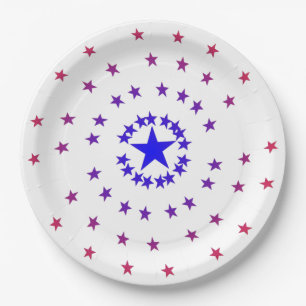 Paper Plate - Stars in Red and Blue