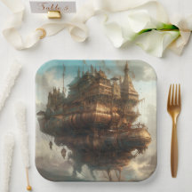 Paper Plate:  Steampunk Voyage