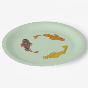 Paper Plate – Three Swimming Koi