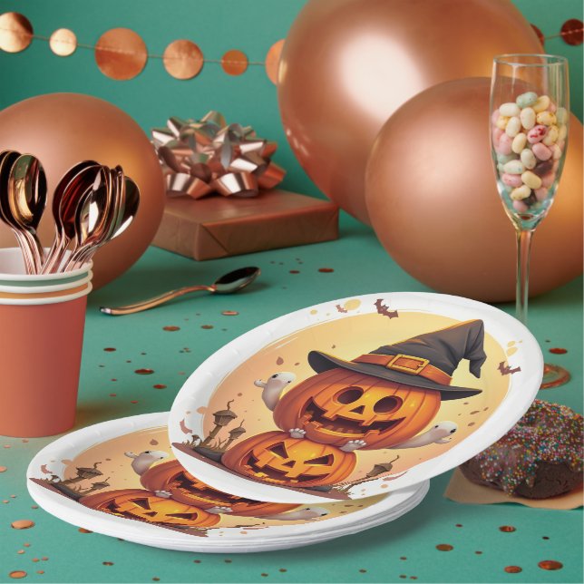 Paper plate to express Halloween day (Multi)