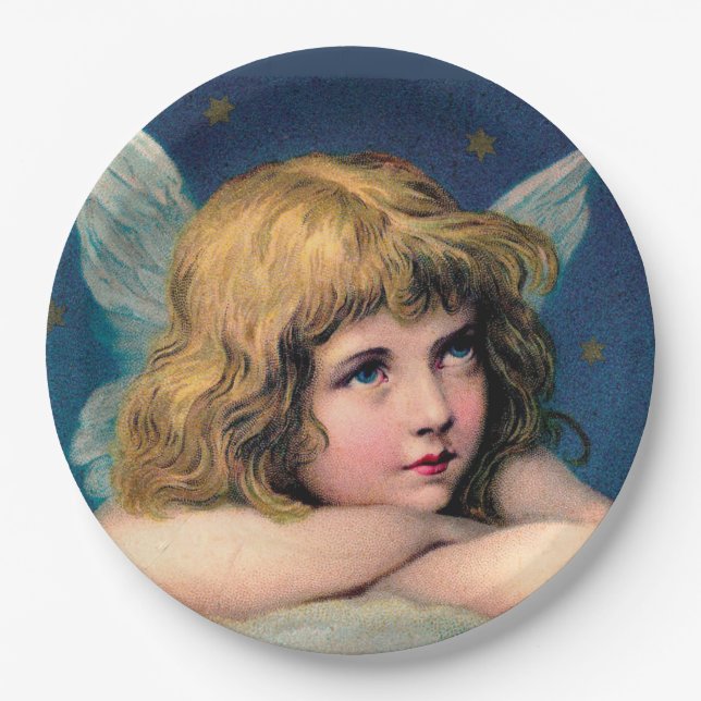 PAPER PLATE : VINTAGE CHRISTMAS ANGEL (Front)