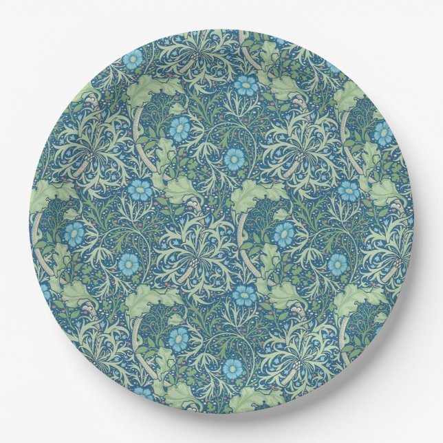 PAPER PLATE : WILLIAM MORRIS : SEAWEED (Front)