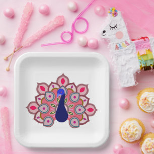 PAPER PLATE WITH BEAUTIFUL ART OF BIRD