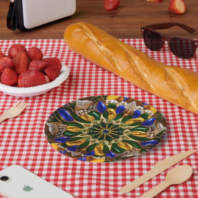 Paper plate with Brazil Colours Design (Picnic)