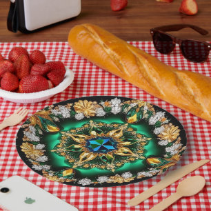 Paper plate with Brazilian Colours Design