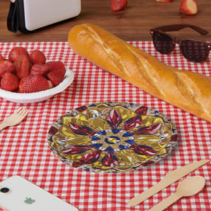 Paper plate with Colombia Colours Design