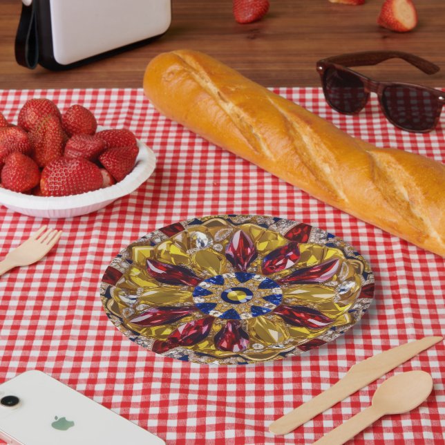 Paper plate with Colombia Colours Design (Picnic)