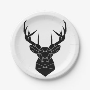 Paper plate with deer / Board plate with deer
