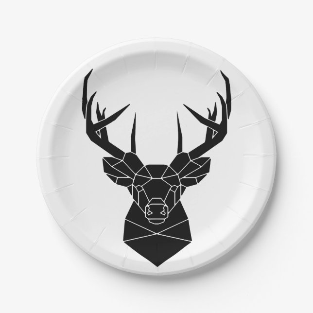 Paper plate with deer / cardboard plate with deer (Front)