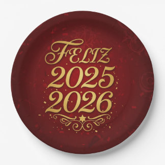 Paper Plate with “Happy 2025–2026” Design | Deco