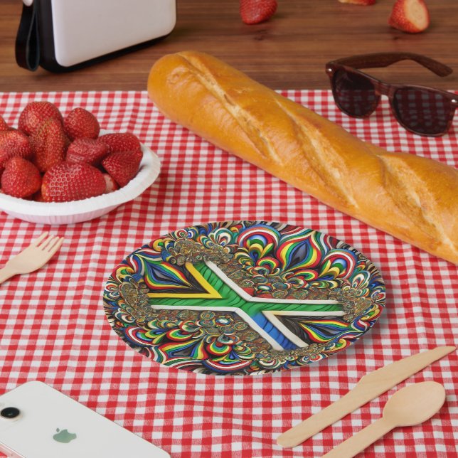 Paper plate with South African Colours Design (Picnic)