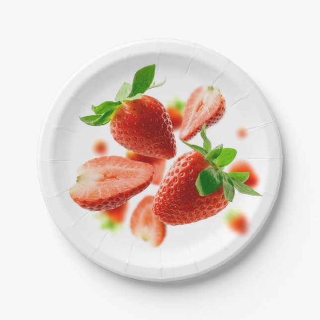 Paper Plate with Strawberries (Front)