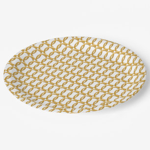 Paper Plate - Woven Golden Rings