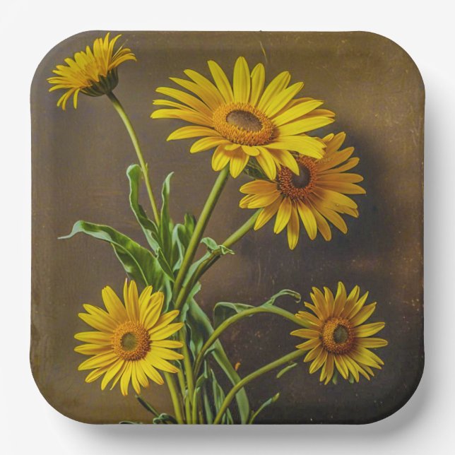 Paper Plate (Yellow Daisies) (Front)