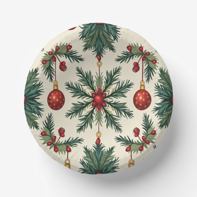 Paper Plates, 7" Paper Bowl (Christmas) Paper Plate (Front)