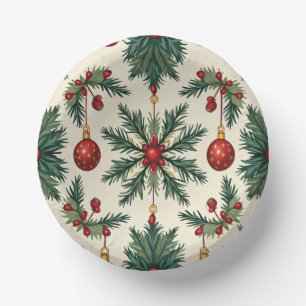Paper Plates, 7" Paper Bowl (Christmas) Plate