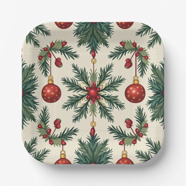 Paper Plates, 7" Square Paper Plate(christmas) Paper Plate (Front)