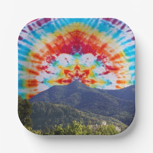 Paper Plates and Bowls Tie Dye Mt Tamalpais Sky  (Front)