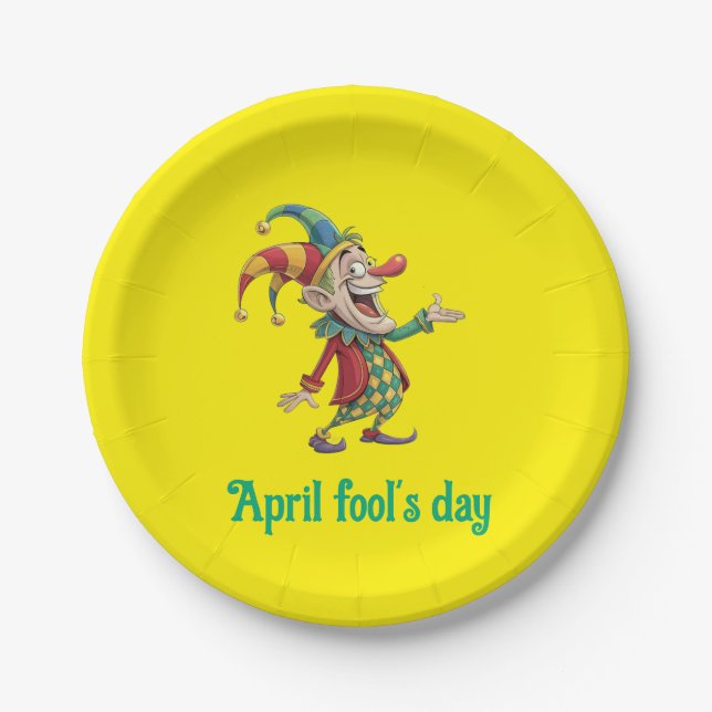 Paper Plates, April fool's Day Clown  Plate (Front)