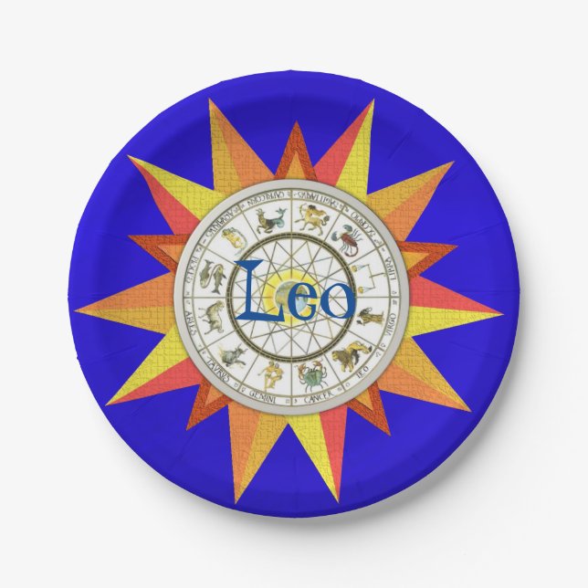 Paper Plates, Astrology Blue Star Paper Plate (Front)