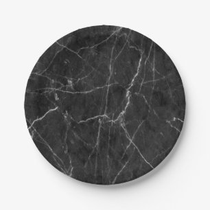 Paper Plates, Black Marble Paper Plate
