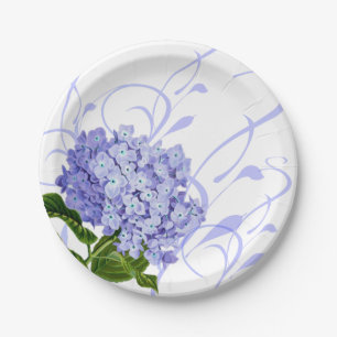 Paper Plates-Blue Hydrangea Plate
