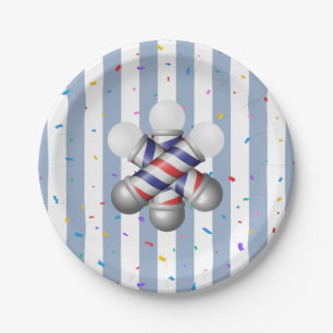 Paper Plates, Blue & White Stripe  Plate