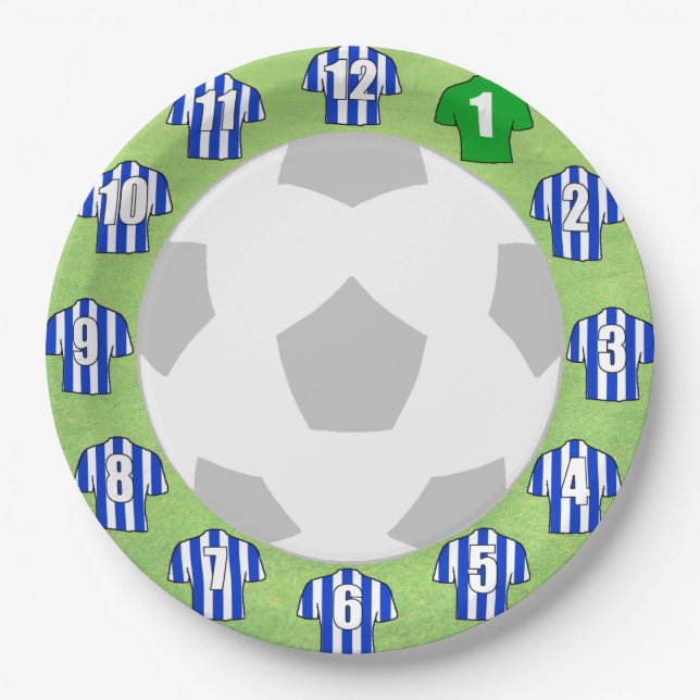 Paper Plates - Blue & White Striped Sport Shirts (Front)