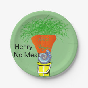 Paper Plates, Carrots 100% Vegan No Meat Paper Plate
