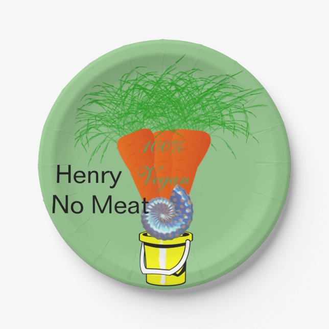 Paper Plates, Carrots 100% Vegan No Meat Paper Plate (Front)