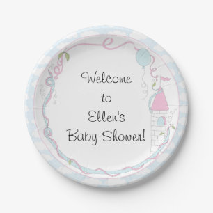 Paper Plates "Castle Blue Pink"