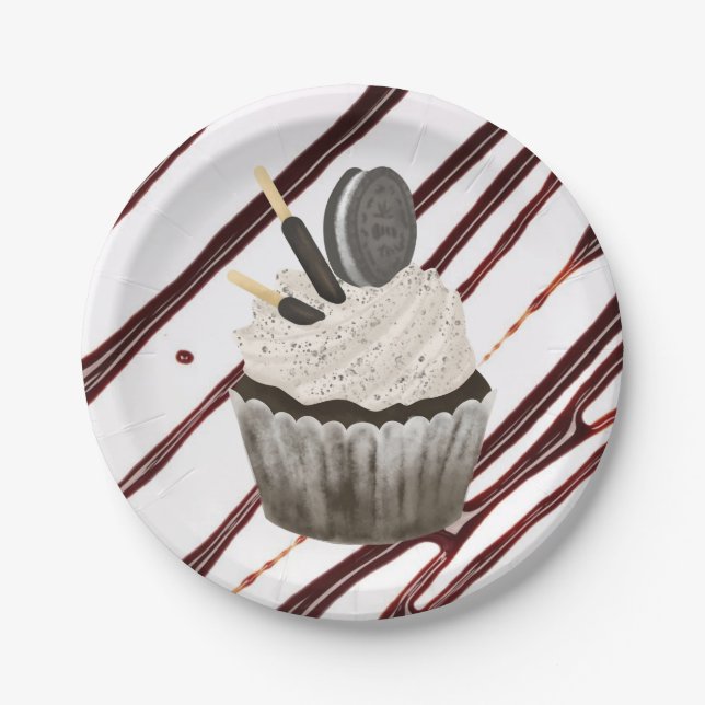 Paper Plates,  Chocolate Cupcake Fudge  Paper Plate (Front)