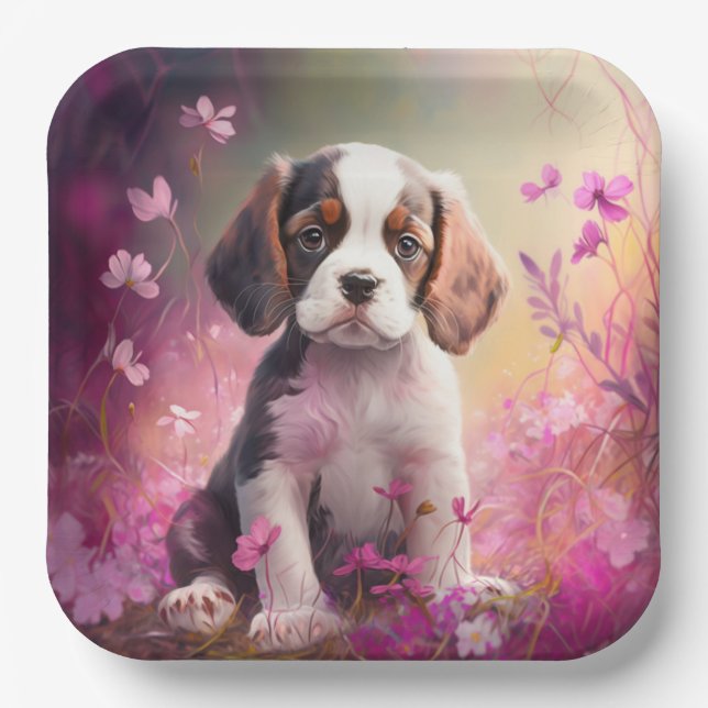 Paper plates dog Flower (Front)
