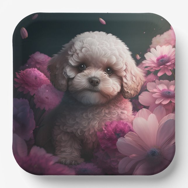 Paper plates dog Flower (Front)