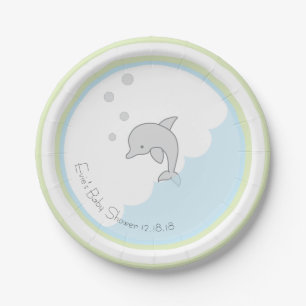 Paper Plates "Dolphin Blue/Green"
