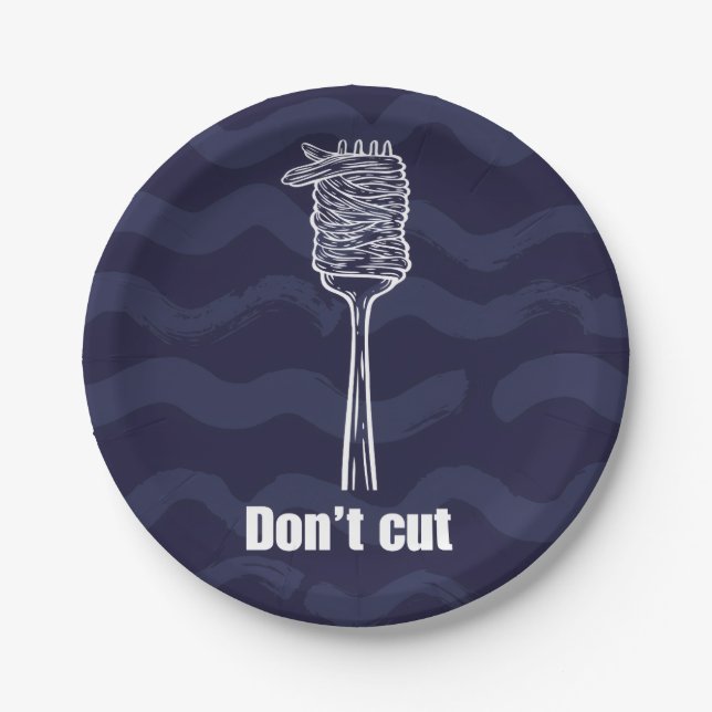 Paper Plates - Don't Cut – Spaghetti Humor (Front)