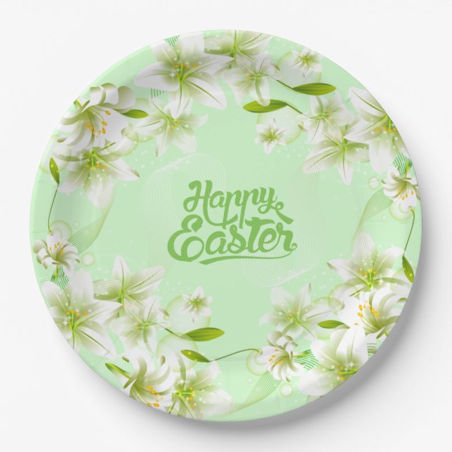Paper Plates-Easter Lilies  Paper Plates (Front)