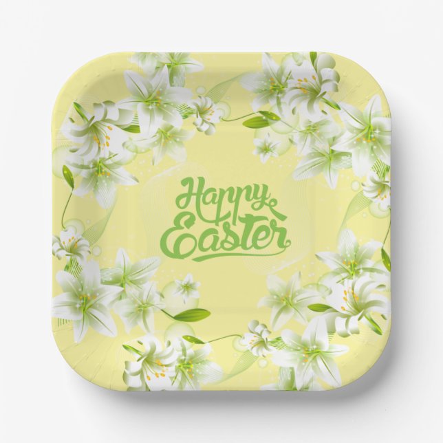 Paper Plates-Easter Lilies  Paper Plates (Front)